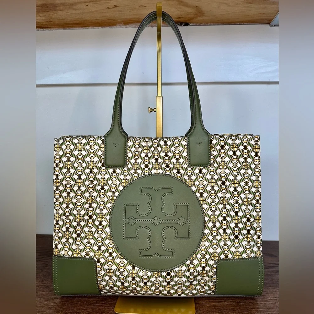 S⭕️LD‼️Tory Burch Ella Printed Mini Tote in Yellow Gemini Medallion - Picture 1 of 12